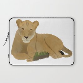 Watercolor Sitting Lioness Laptop Sleeve