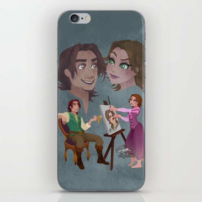 Tangled Rapunzel Short Brown Hair And Flynn Rider Iphone Skin By