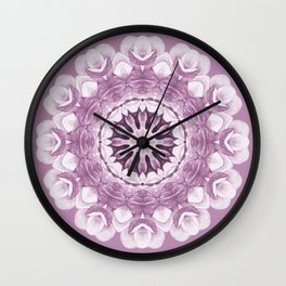 Floral Mandala - Purple Pastel Wall Clock
