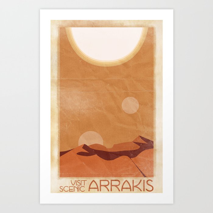 Visit Scenic Arrakis - Distressed Vintage Travel Poster Art Print
