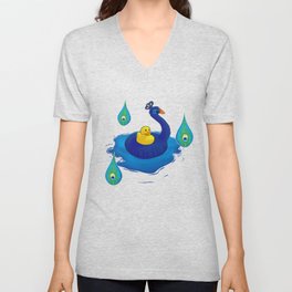 Floaty Duck V Neck T Shirt