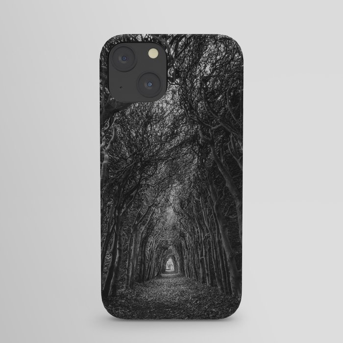 The Haunted Forest Path Black and White Photographic Art Print iPhone Case