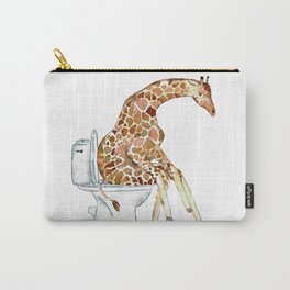 Giraffe toilet Painting Wall Poster Watercolor Carry-All Pouch
