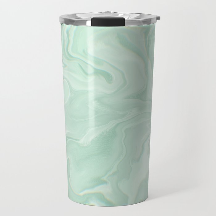 Green blue marble texture. Travel Mug