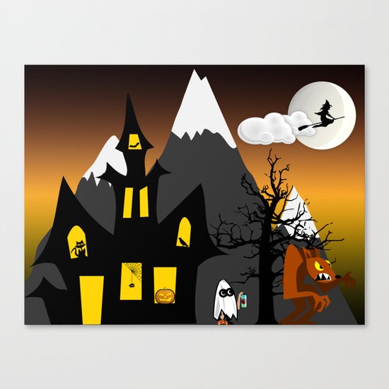Halloween Scene Canvas Print