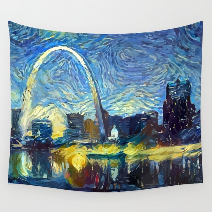 Starry St. Louis Night Wall Tapestry