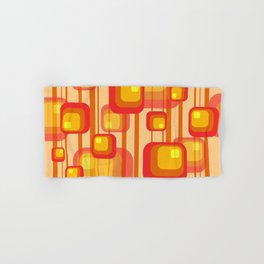 Vintage Design Red orange yellow rectangles Hand & Bath Towel