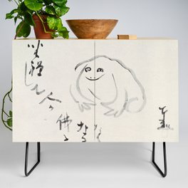 The Meditating Frog, Sengai Gibon Japanese Art Credenza