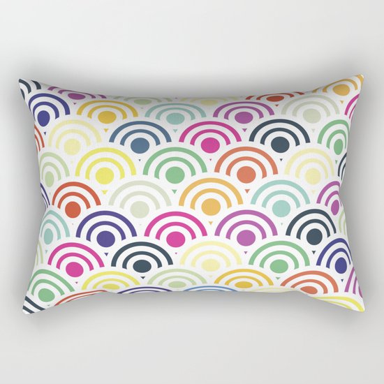 Colorful Circles II Rectangular Pillow