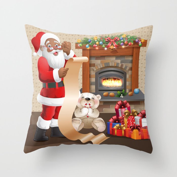 Black santa claus 2025 pillows