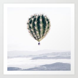 Flying Cactus Art Print