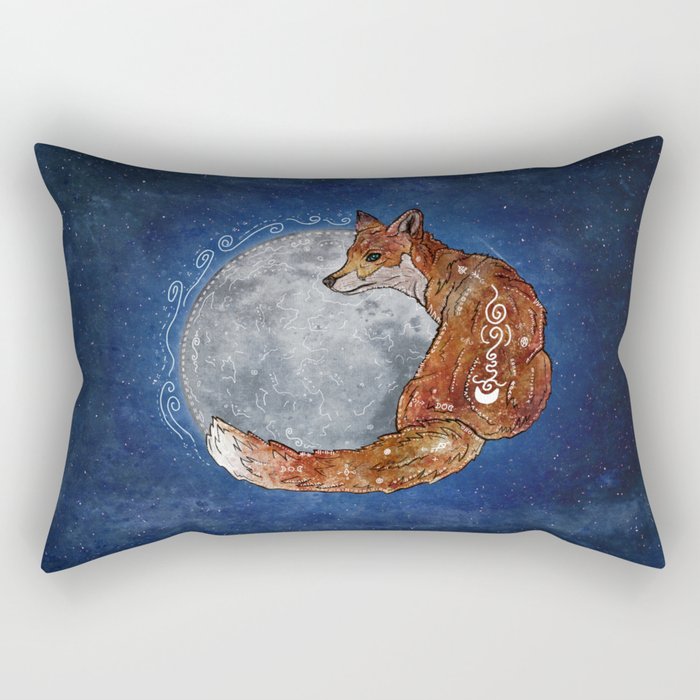 Fox Moon Rectangular Pillow