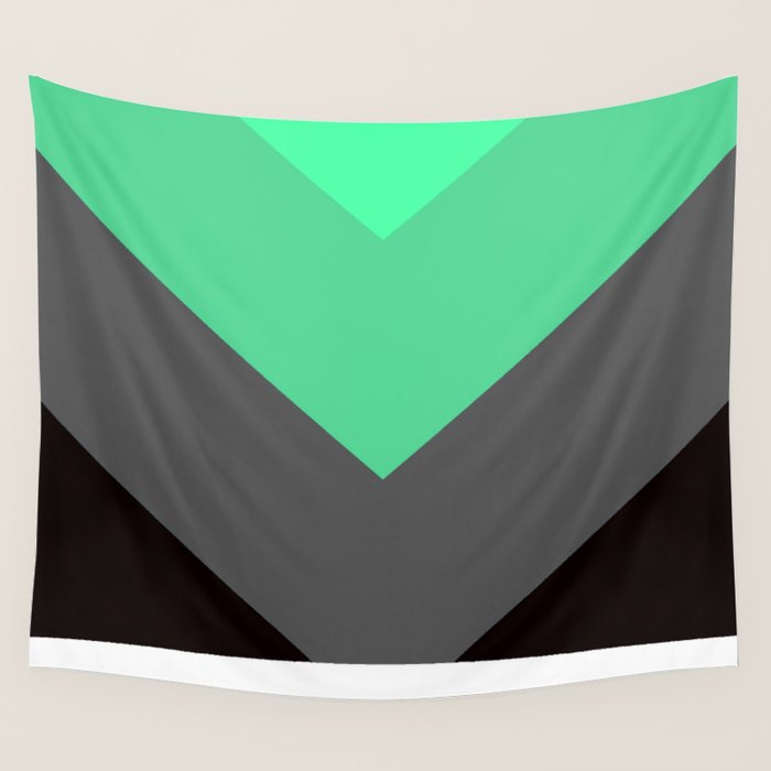 Mint Green Gray Chevron Stripes Wall Tapestry by ...