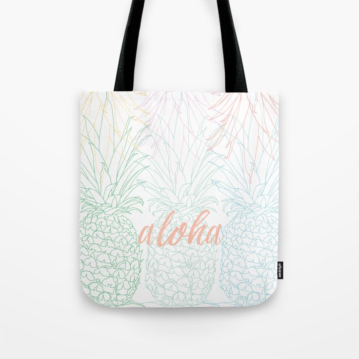 aloha pineapple sketch Tote Bag