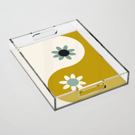 Yin Yang floral - earthy Acrylic Tray