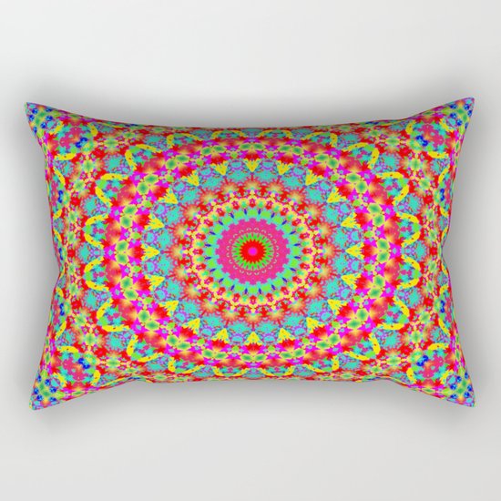 Kaleidoscope Vibrant Trippy Pattern Rectangular Pillow