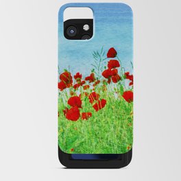 field of poppies painted impressionism style iPhone Card Case