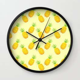 Pineapple Pattern - Yellow Wall Clock