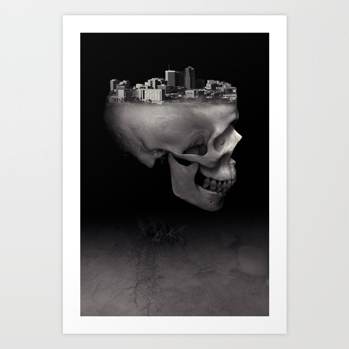 Urban Skull Horror Black And White City Art Print By Marcuscoltin Urban Skull Horror Black And White City Art Print By Marcuscoltin Society6