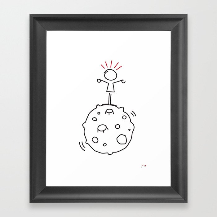 juri on the moon Framed Art Print