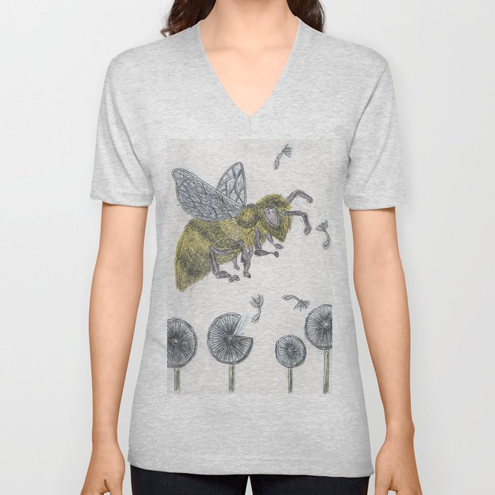 Bee Happy 2 V Neck T Shirt
