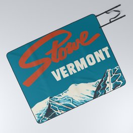 Stowe, Vermont Vintage Ski Poster Picnic Blanket