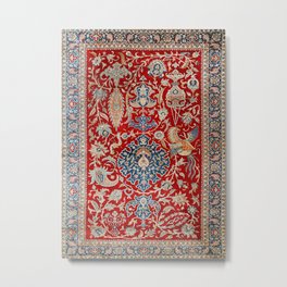 Turkey Hereke Old Century Authentic Colorful Royal Red Blue Blues Vintage Patterns Metal Print