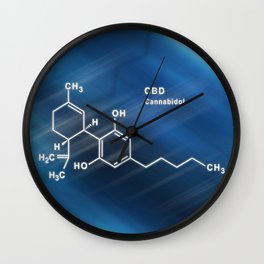 CBD Cannabidiol Structural chemical formula Wall Clock