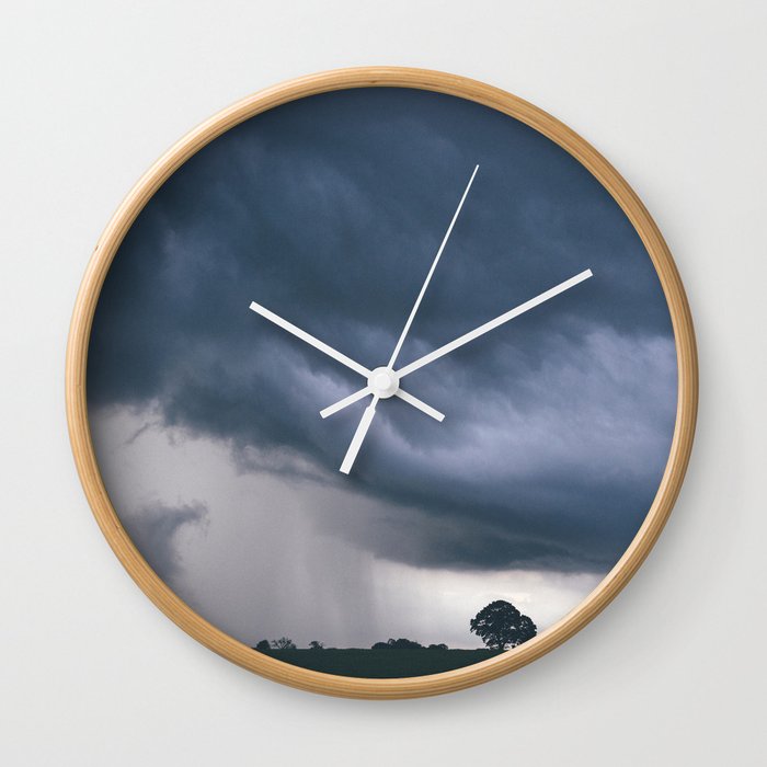 Evening Thunder Storm And Clouds Over Rural Scene West Acre Norfolk Uk Wall Clock Evening Thunder Storm And Clouds Over Rural Scene West Acre Norfolk Uk Wall Clock