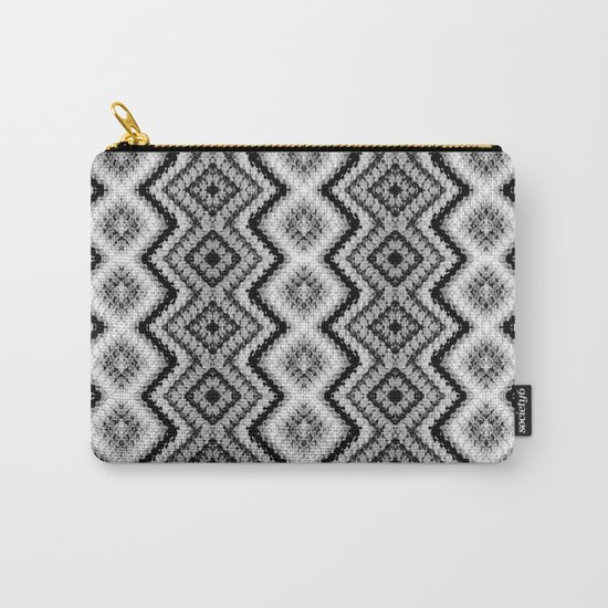 Black White Diamond Crochet Pattern Carry-All Pouch