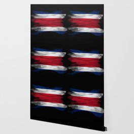 Costa Rica flag brush stroke, national flag Wallpaper