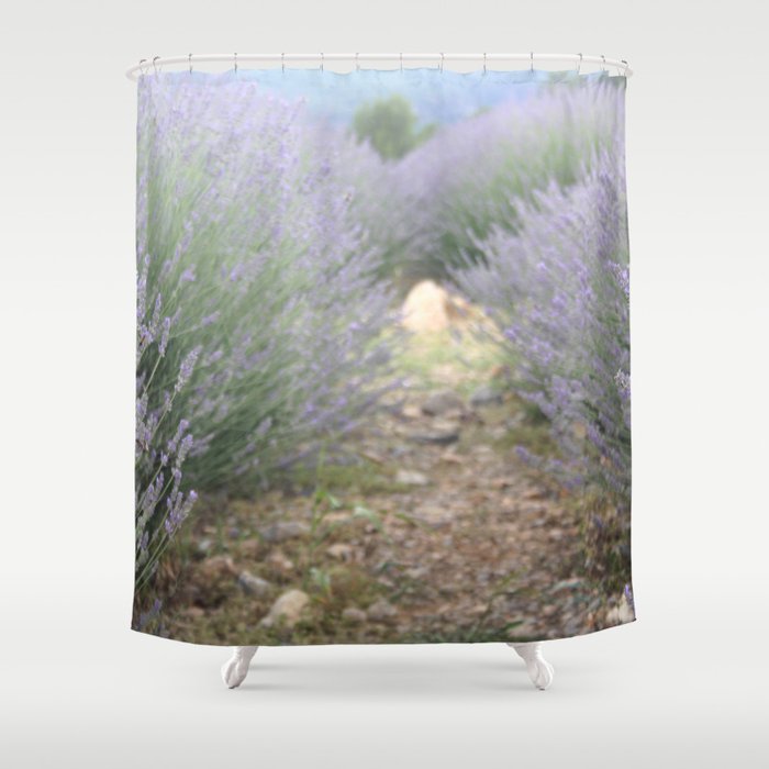 The Path Through Lavender Landscape Photograph Shower Curtain