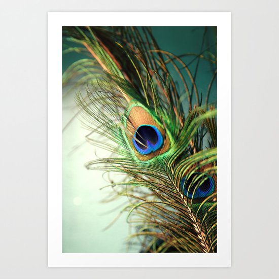 peacock feather-teal Art Print