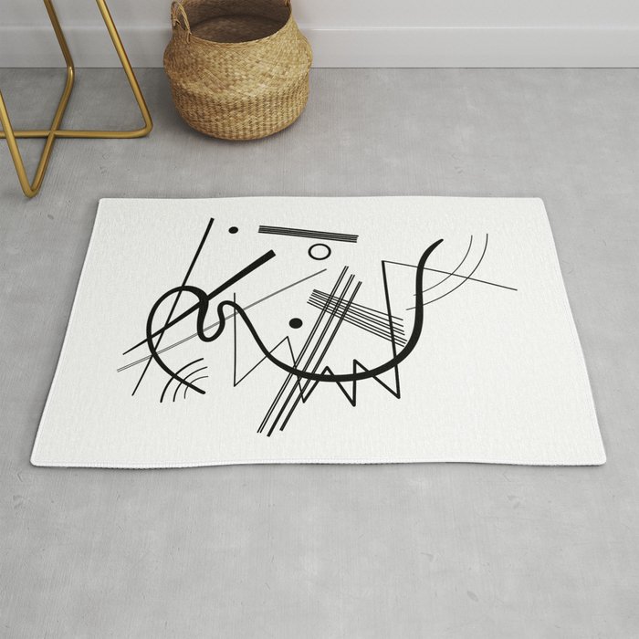 Kandinsky Black And White Abstract Art Rug By Shamila Society6