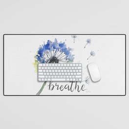 Breathe! Dandelion Floral Botanical Art Desk Mat