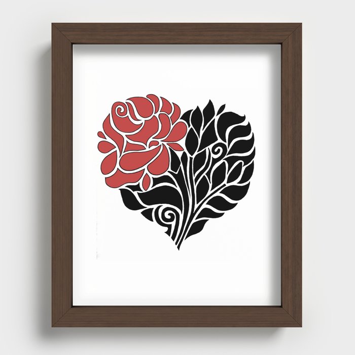 A Rose Within A Heart Recessed Framed Print