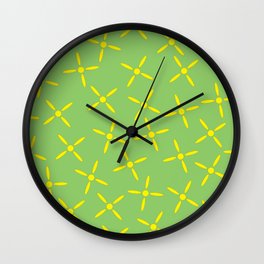 Scattered Star Shaped Abstract Daisies Wall Clock