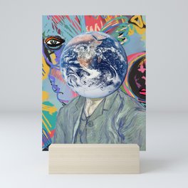 Van Gogh Planet Earth and my Graffiti Art.  Mini Art Print