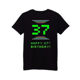 [ Thumbnail: 37th Birthday - Nerdy Geeky Pixelated 8-Bit Computing Graphics Inspired Look Kids T Shirt Kids T-Shirt ]