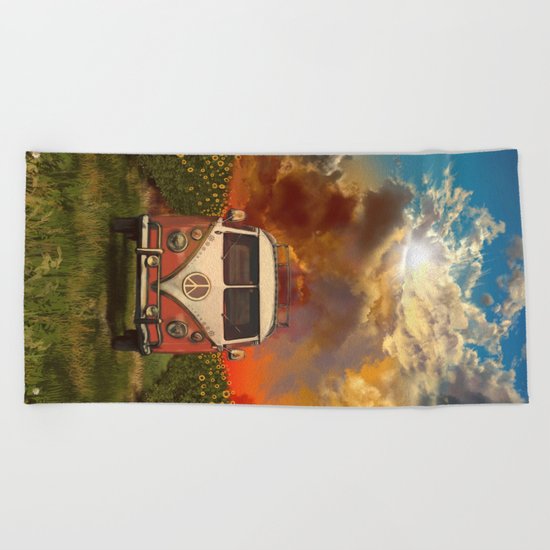 summer landscape Beach Towel