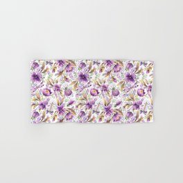 violet garden floral pattern Hand & Bath Towel