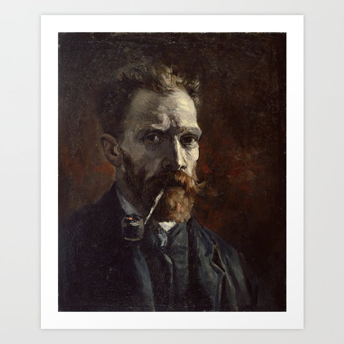 Self Portrait with Pipe by Vincent van Gogh, 1886 Art Print