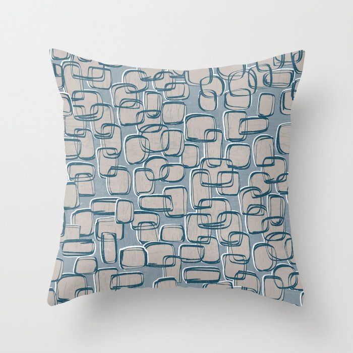 Abstract Geo- Blue Throw Pillow