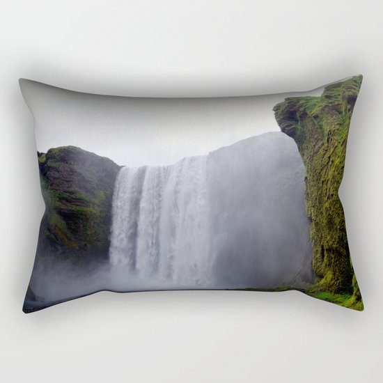 skogafoss waterfall, iceland. Rectangular Pillow