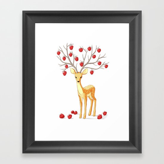 Autumn Fawn Framed Art Print
