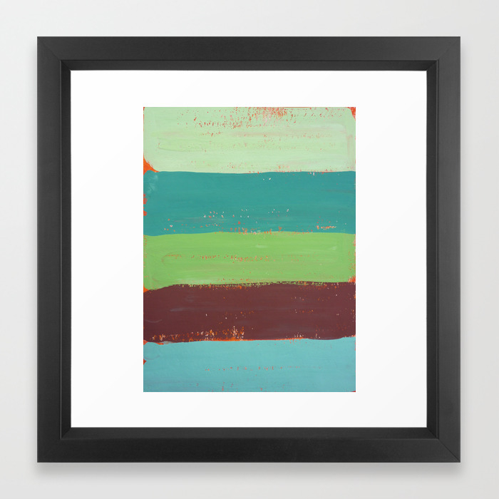 Abstract Painting Horizontal Stripes Framed Art Print By