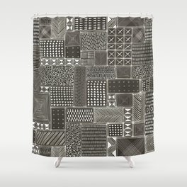 African Brown Tribal Mud Cloth Shower Curtain