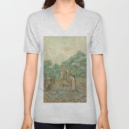 The Olive Orchard by Vincent van Gogh - Classic Art V Neck T Shirt