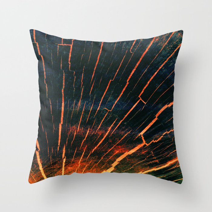 black and orange timber heartwood Throw Pillow