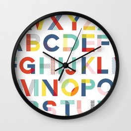 Modern Alphabet Print Wall Clock